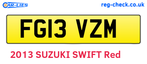 FG13VZM are the vehicle registration plates.