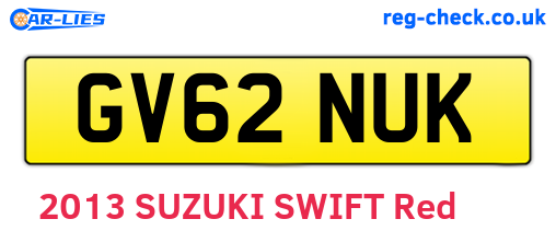 GV62NUK are the vehicle registration plates.