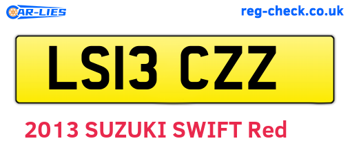 LS13CZZ are the vehicle registration plates.