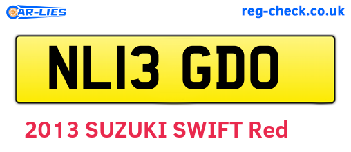 NL13GDO are the vehicle registration plates.