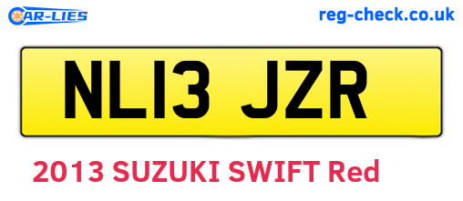 NL13JZR are the vehicle registration plates.