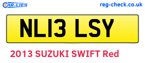NL13LSY are the vehicle registration plates.