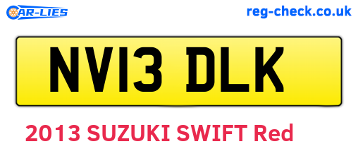 NV13DLK are the vehicle registration plates.