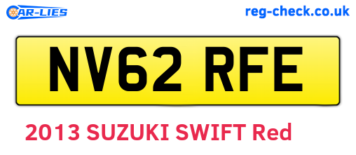 NV62RFE are the vehicle registration plates.