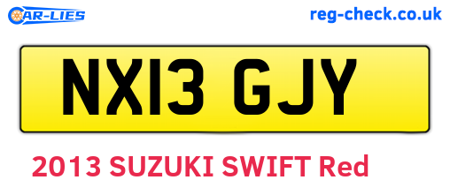 NX13GJY are the vehicle registration plates.