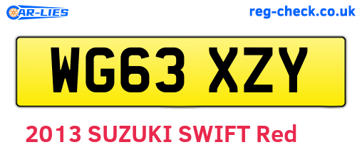 WG63XZY are the vehicle registration plates.