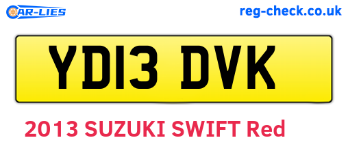 YD13DVK are the vehicle registration plates.