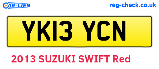 YK13YCN are the vehicle registration plates.