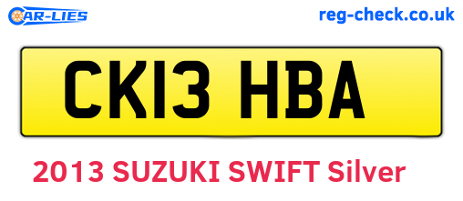 CK13HBA are the vehicle registration plates.