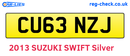 CU63NZJ are the vehicle registration plates.