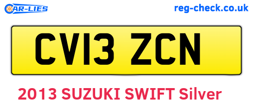 CV13ZCN are the vehicle registration plates.