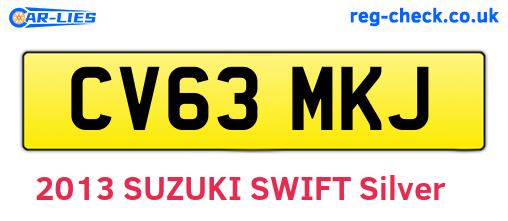 CV63MKJ are the vehicle registration plates.