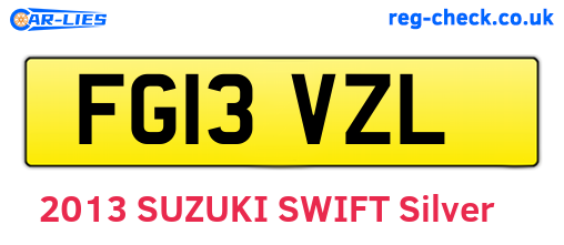 FG13VZL are the vehicle registration plates.