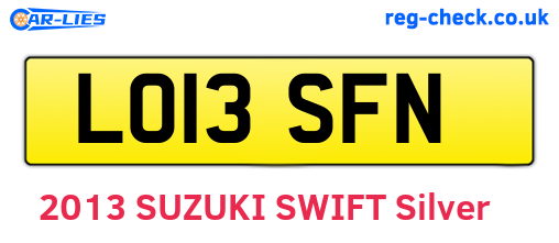 LO13SFN are the vehicle registration plates.