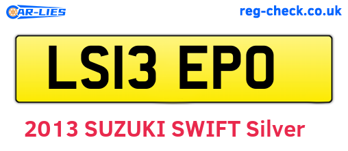 LS13EPO are the vehicle registration plates.