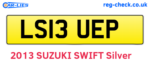 LS13UEP are the vehicle registration plates.