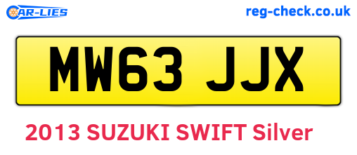 MW63JJX are the vehicle registration plates.