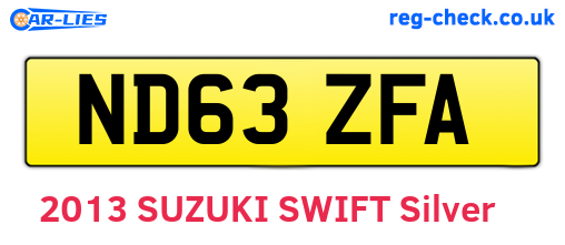 ND63ZFA are the vehicle registration plates.
