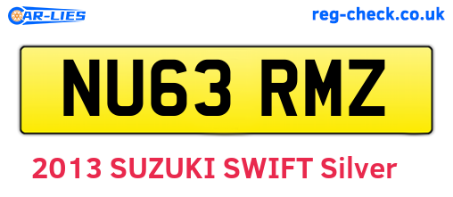 NU63RMZ are the vehicle registration plates.