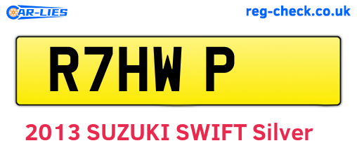 R7HWP are the vehicle registration plates.