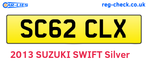 SC62CLX are the vehicle registration plates.