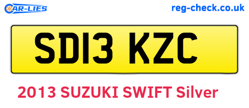 SD13KZC are the vehicle registration plates.