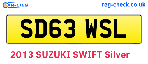 SD63WSL are the vehicle registration plates.