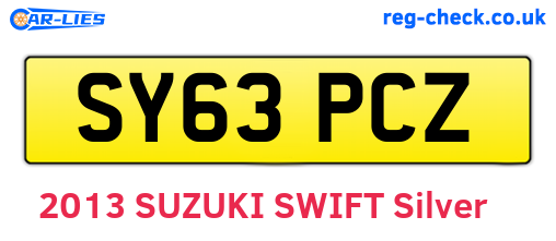 SY63PCZ are the vehicle registration plates.