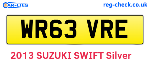 WR63VRE are the vehicle registration plates.