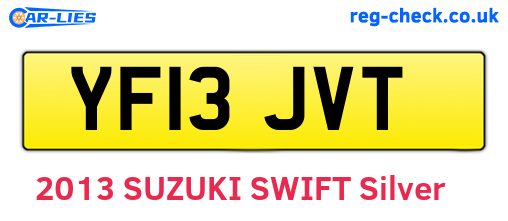 YF13JVT are the vehicle registration plates.