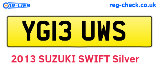 YG13UWS are the vehicle registration plates.