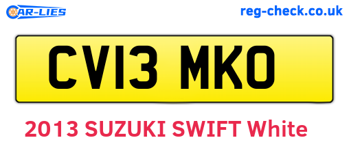 CV13MKO are the vehicle registration plates.