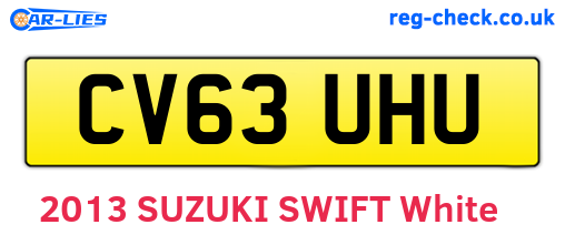 CV63UHU are the vehicle registration plates.