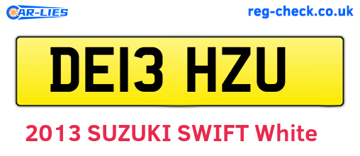 DE13HZU are the vehicle registration plates.