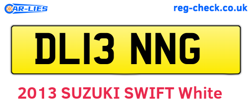 DL13NNG are the vehicle registration plates.