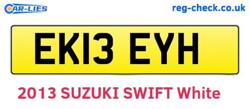 EK13EYH are the vehicle registration plates.