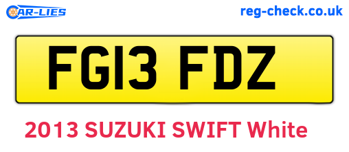 FG13FDZ are the vehicle registration plates.