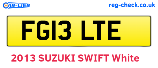 FG13LTE are the vehicle registration plates.