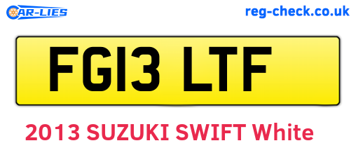 FG13LTF are the vehicle registration plates.
