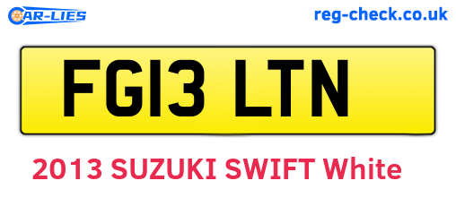 FG13LTN are the vehicle registration plates.