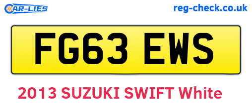 FG63EWS are the vehicle registration plates.