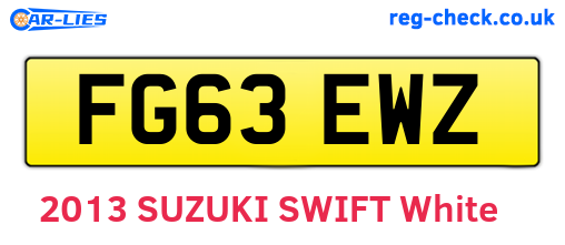 FG63EWZ are the vehicle registration plates.