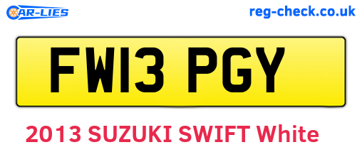 FW13PGY are the vehicle registration plates.