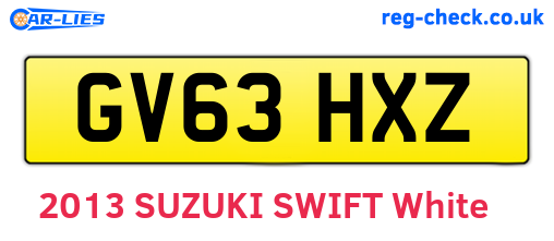 GV63HXZ are the vehicle registration plates.