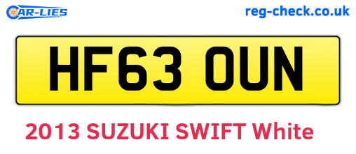 HF63OUN are the vehicle registration plates.