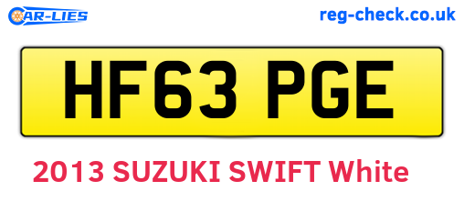 HF63PGE are the vehicle registration plates.