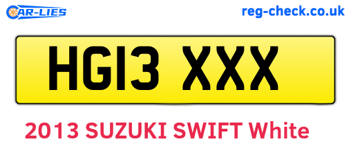 HG13XXX are the vehicle registration plates.