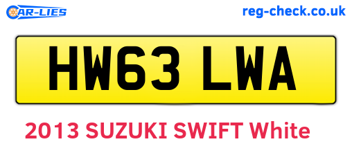 HW63LWA are the vehicle registration plates.