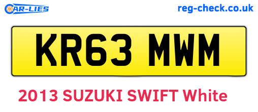 KR63MWM are the vehicle registration plates.