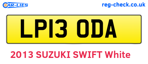 LP13ODA are the vehicle registration plates.